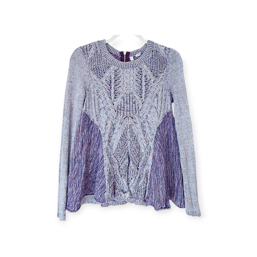 Moth Anthropologie Purple Cable Knit Sweater XS Excellent Pre-owned Condition